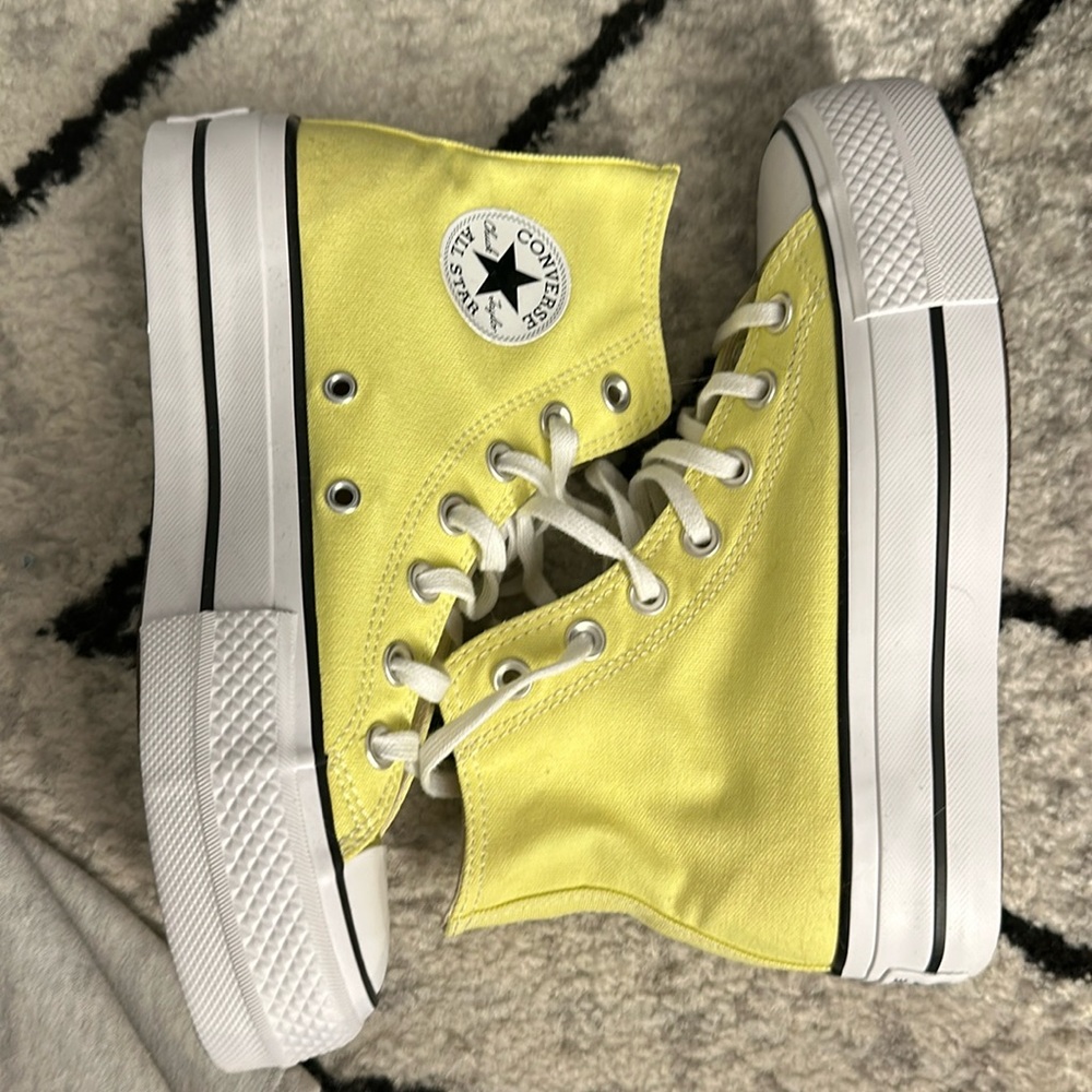Bright citrus yellow converse platforms